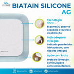 Curativo Biatain AG Silicone 10x10cm Coloplast — Prata e Silicone
