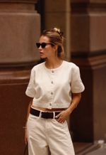 Blusa Cropped Essenza Aveia