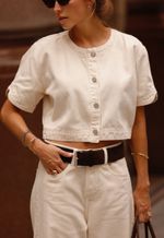 Blusa Cropped Essenza Aveia