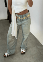 Calça Baggy Bastille Dirty Wash Claro