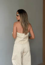 Calça Super Wide Leg Soft Flow Aveia