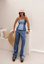 Calça Barrel Duo Blue