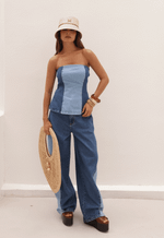 Calça Barrel Duo Blue