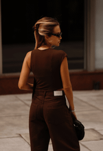Blusa Transpassada Flow Marrom Coffee