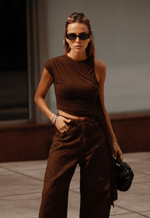 Blusa Transpassada Flow Marrom Coffee