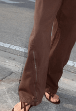 Calça Balloon Soft Zíper Marrom Coffee