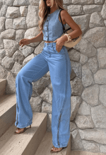 Calça Balloon Soft Zíper Claro