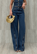 Calça Balloon Soft Zíper Dirty Wash