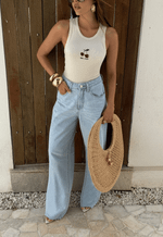 Calça Wide Leg Essentials Claro