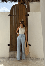 Calça Wide Leg Essentials Claro
