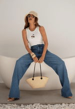 Calça Wide Leg Essentials Médio