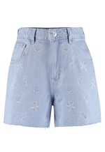 Short Mom Bordado Coastal Claro