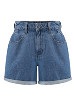 Short Mom Elástico Barra Dobrada Médio Nebulizado