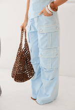 Calça Cargo Utility Baby Blue