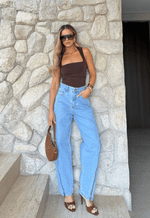 Calça Balloon Zip Claro