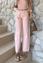 Calça Balloon Zip Rosê