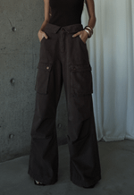 Calça Cargo Cós Virado Marrom Coffee
