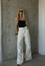 Calça Cargo Cós Virado Aveia