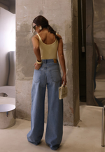 Calça Wide Leg Twist Claro