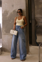 Calça Wide Leg Twist Claro