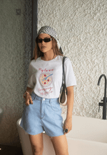 Short Mom Barra a Fio Claro