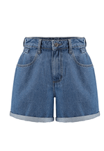 Short Mom Elástico Barra Dobrada Médio Nebulizado
