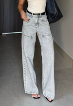 Calça Baggy Dual Light Grey Storm