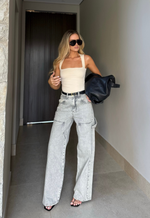 Calça Baggy Dual Light Grey Storm