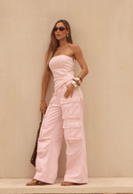 Calça Cargo Utility Rosa Celeste