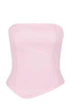 Top Barra Assimétrica Rosa Celeste