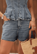 Short Mom Barra a Fio Dirty Wash