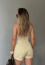 Short Mom Desert Beige