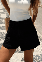 Short Mom Barra Virada Black