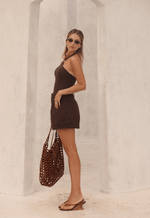 Short Mom Barra Virada Marrom Coffee