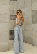 Calça Cargo Utility Marmorizado Claro
