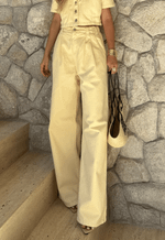 Calça Pantalona Cós Elastico Azzurra Amarela