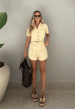 Short Cós Elástico Azzurra Amarelo