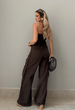 Calça Cargo Utility Marrom Coffee