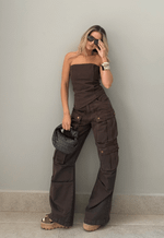 Calça Cargo Utility Marrom Coffee