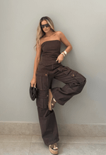 Calça Cargo Utility Marrom Coffee