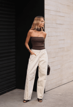 Calça Balloon Zip Aveia