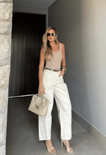 Calça Balloon Zip Aveia