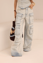 Calça Cargo Utility Dirty Wash Claro