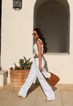 Calça Wide Leg Stripes Coast Blue