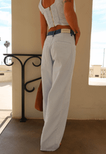Calça Wide Leg Stripes Coast Blue