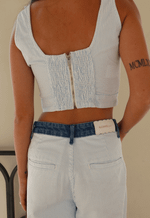 Top Crpped Stripes Coast Blue
