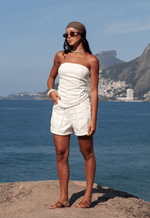 Top Barra Assimétrica Off White