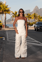Top Barra Assimétrica Off White