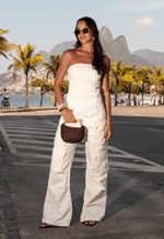 Top Barra Assimétrica Off White