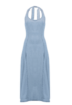 Vestido Midi Recortes Blue Ocean Claro
